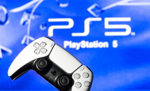 PlayStation 5 controller and logo