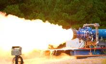 NASA test-firing a small-scale SLS booster