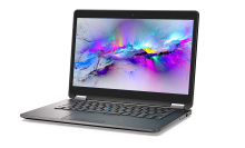 Black laptop with multicolor pattern on screen