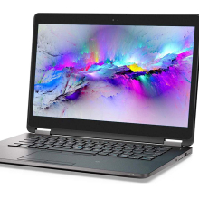 Black laptop with multicolor pattern on screen