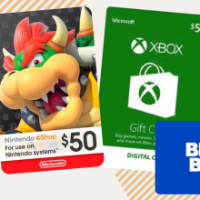 Get $5 to spend at Best Buy when you buy an Xbox or Nintendo gift card