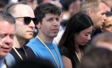 OpenAI CEO Sam Altman in the crowd at Apple WWDC 2024