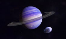 A conception of a purple exoplanet.