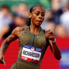 Sha'carri Richardson at the Paris 2024 team trials