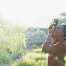 Women taking a photo outside