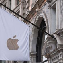 The exterior of an Apple store photographed in London.