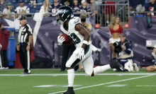 hiladelphia Eagles wide receiver John Ross returns a kick