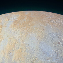 Take in the beauty of Pluto's frozen north pole canyons