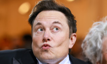 Elon Musk making a strange face