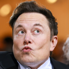 Elon Musk making a strange face
