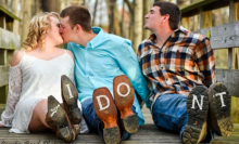 Best man can't let the groom go, so he viciously photobombs the wedding pictures