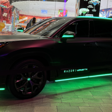 Razer Lexus TX gaming car on display in Vegas