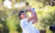 Tom Brady plays a shot during Capital One's The Match VI at Wynn Golf Club on June 1, 2022, in Las Vegas, Nevada.