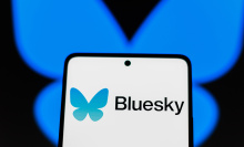 Bluesky logo on smartphone