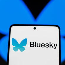 Bluesky logo on smartphone