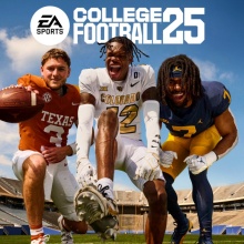 college football players with name of video game above