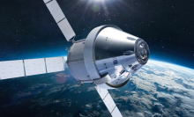 The Orion spacecraft in space