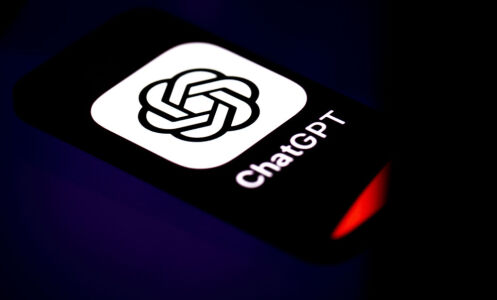 the ChatGPT icon is displayed on a mobile phone screen 