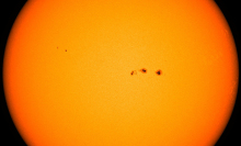 Earth-sized sunspots are moving across the face of the sun right now