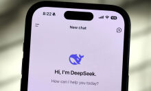 DeepSeek R1 chatbot on a smartphone screen