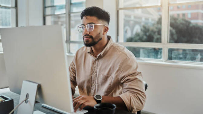 Person working on a computer