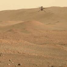 NASA's Perseverance rover filmed the Ingenuity helicopter during its 54th flight.