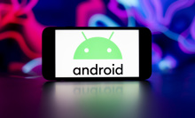 Android logo on smartphone