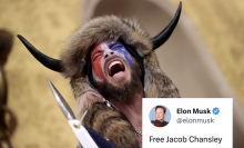 QAnon Shaman and Elon Musk