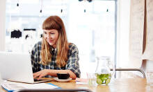 A women working on a computer