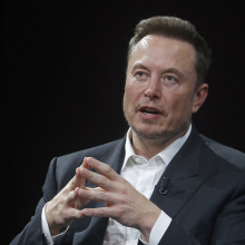 Elon Musk attends the Viva Technology conference dedicated to innovation and startups at the Porte de Versailles exhibition centre on June 16, 2023 in Paris, France.