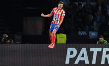 Julian Alvarez of Atletico de Madrid celebrates