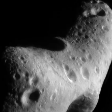Eros, a large and elongated asteroid in our solar system.
