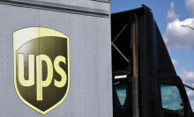 UPS logo on delivery truck