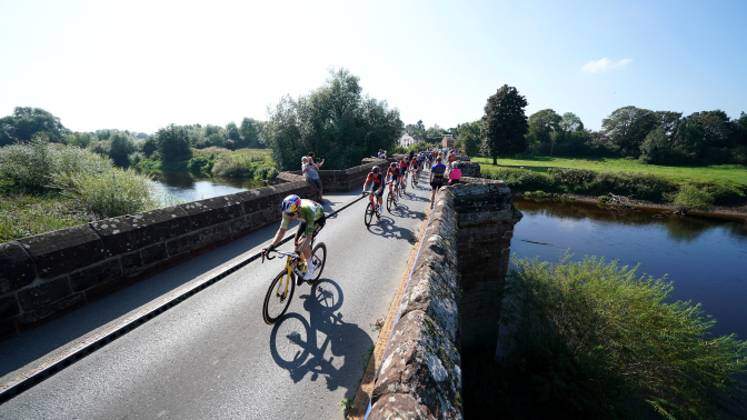 Wout van Aert of Team Jumbo-Visma in the peloton group