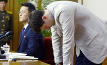 North Korea parades detained American student