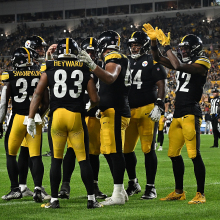 The Steelers celebrate