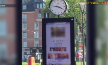 Swedish bus stop advertisement hacked with hardcore porn