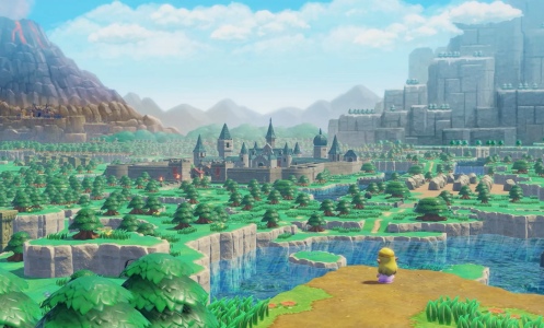 Princess Zelda looking out over Hyrule in Echoes of Wisdom