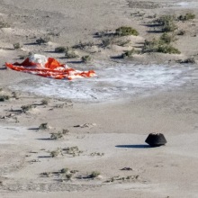 OSIRIS-Rex capsule landing in the desert