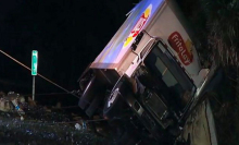 A beer truck crashed into a chip truck and made a delicious mess