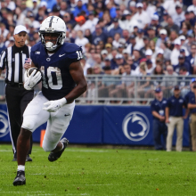 Penn State Nittany Lions Running Back Nicholas Singleton (10) runs with the ball 