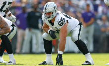 Cody Whitehair of the Las Vegas Raiders lines up