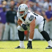 Cody Whitehair of the Las Vegas Raiders lines up