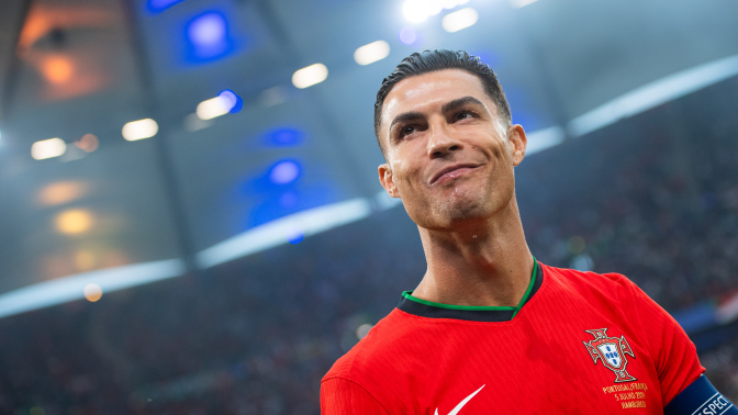 Cristiano Ronaldo of Portugal looks on