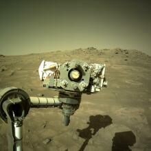 The Perseverance rover captured this Martian image using one of its navigation cameras. 