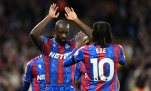 Jean-Phillippe Mateta of Crystal Palace celebrates