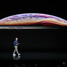 Tim Cook at speaking at the 2020 Apple event