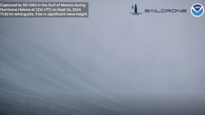 Footage inside the eyewall of Hurricane Helene, captured before the powerful storm made landfall.