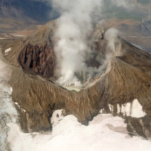 Mount Martin, one of the active volcanoes surrounding Katmai National Park and Preserve's Valley of Ten Thousand Smokes.