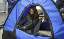 All-girl engineer team invents solar-powered tent for the homeless